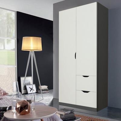 Rauch Arnstein 91cm 2 Door Wardrobe with Drawer - Metallic Dark Grey and Alpine White