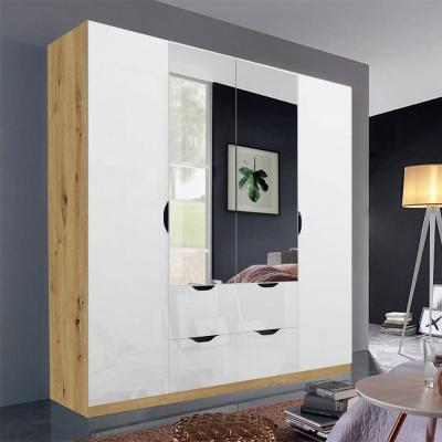 Rauch Arnstein 181cm 4 Door Combi Wardrobe - Artisan Oak and White High Gloss