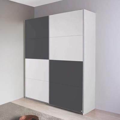 Rauch Subito 136cm 2 Door Sliding Wardrobe - Alpine White and Metallic Dark Grey