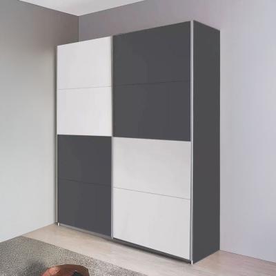 Rauch Subito 136cm 2 Door Sliding Wardrobe - Metallic Dark Grey and Alpine White