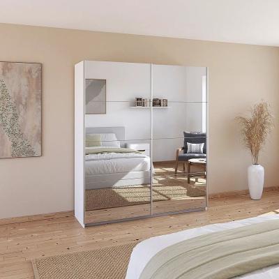 Rauch Quadra 181cm 2 Door Sliding Mirrored Wardrobe - Alpine White