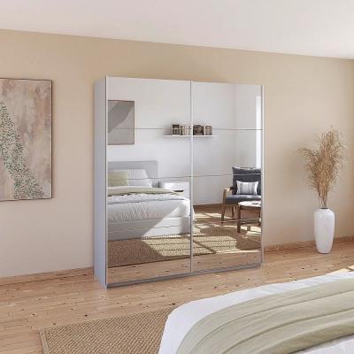 Rauch Quadra 181cm 2 Door Sliding Mirrored Wardrobe - Silk Grey