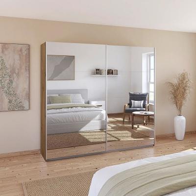 Rauch Quadra 226cm 2 Door Sliding Mirrored Wardrobe - Artisan Oak