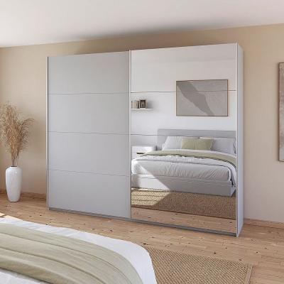 Rauch Quadra 271cm 2 Door Sliding Wardrobe with Mirror - Silk Grey
