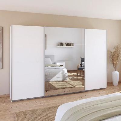 Rauch Quadra 315cm 3 Door Sliding Wardrobe with Mirror - Alpine White