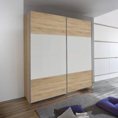Rauch Quadra 136cm 2 Door Sliding Wardrobe - Sonoma Oak and Alpine White