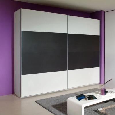Rauch Quadra 226cm 2 Door Sliding Wardrobe - Alpine White and Metallic Dark Grey