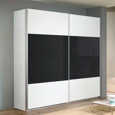 Rauch Quadra 226cm 2 Door Sliding Wardrobe with Extras - Alpine White and Basalt Glass
