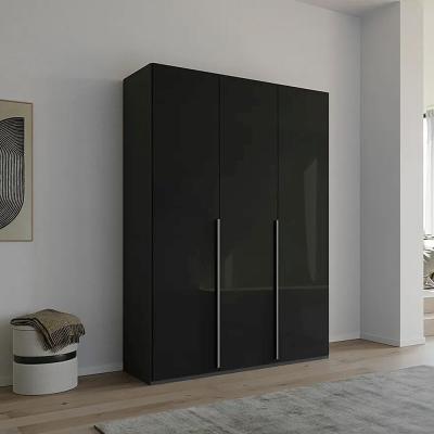 Rauch Purisma 151cm 3 Door Wardrobe - Graphite and Basalt Glass