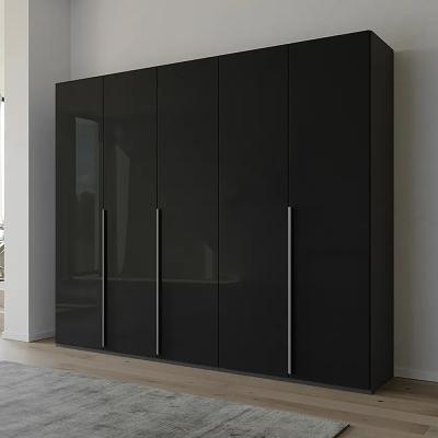 Rauch Purisma 251cm 5 Door Wardrobe - Graphite and Basalt Glass