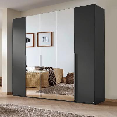 Rauch Purisma 251cm 5 Door Wardrobe with Mirror - Graphite