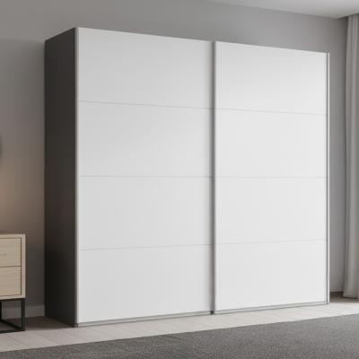 Rauch Beluga Extra 181cm 2 Door Sliding Wardrobe - Graphite and Alpine White