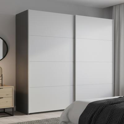Rauch Beluga Extra 181cm 2 Door Sliding Wardrobe - Graphite and Silk Grey