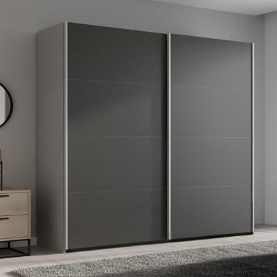 Rauch Beluga Extra 181cm 2 Door Sliding Wardrobe - Silk Grey and Graphite