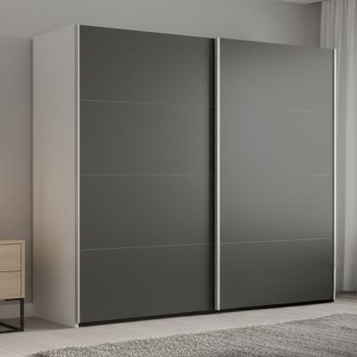 Rauch Beluga Extra 226cm 2 Door Sliding Wardrobe - Alpine White and Graphite