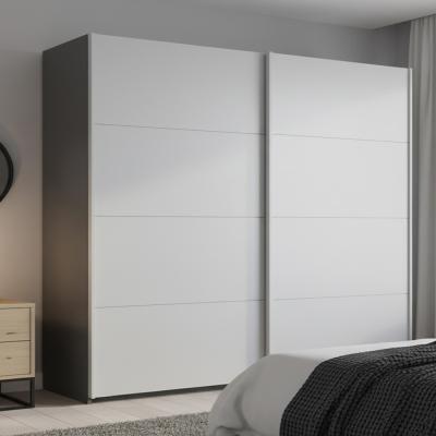 Rauch Beluga Extra 226cm 2 Door Sliding Wardrobe - Graphite and Silk Grey