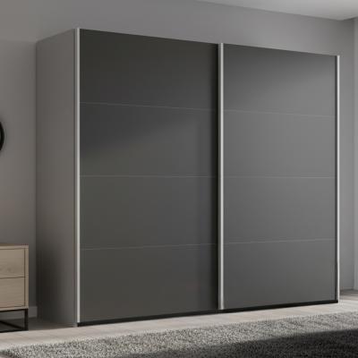 Rauch Beluga Extra 226cm 2 Door Sliding Wardrobe - Silk Grey and Graphite