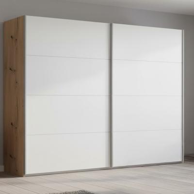 Rauch Beluga Extra 271cm 2 Door Sliding Wardrobe - Artisan Oak and Alpine White
