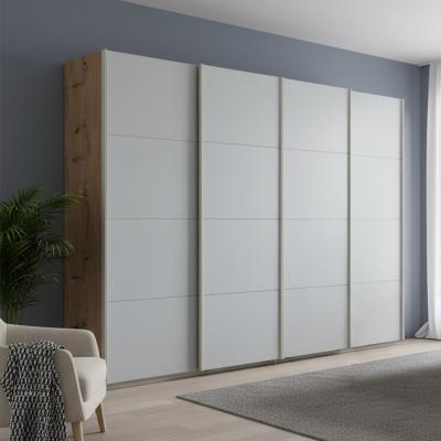 Rauch Beluga Extra 271cm 4 Door Sliding Wardrobe - Artisan Oak and Silk Grey