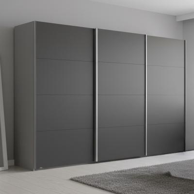 Rauch Beluga Extra 361cm 3 Door Sliding Wardrobe - Silk Grey and Graphite