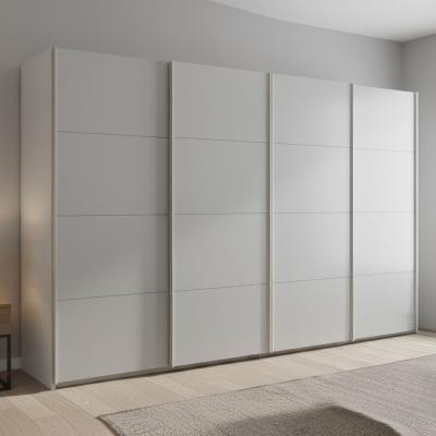 Rauch Beluga Extra 361cm 4 Door Sliding Wardrobe - Alpine White and Silk Grey