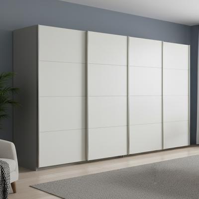 Rauch Beluga Extra 361cm 4 Door Sliding Wardrobe - Silk Grey and Alpine White