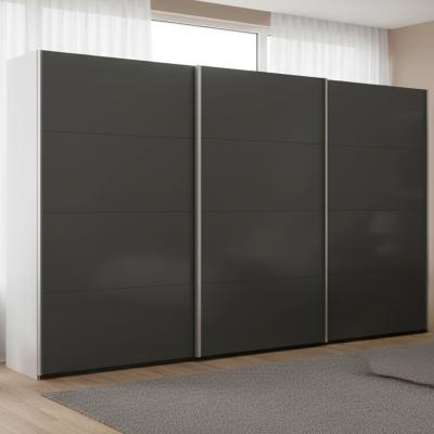 Rauch Beluga Extra 406cm 3 Door Sliding Wardrobe - Alpine White and Graphite