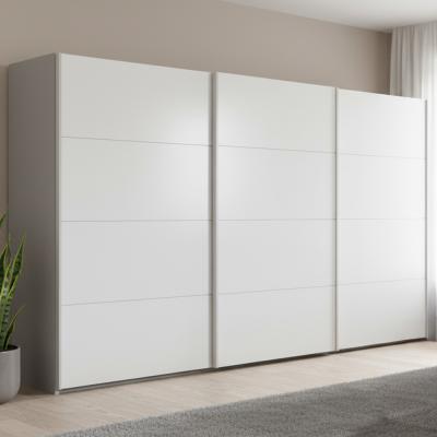 Rauch Beluga Extra 406cm 3 Door Sliding Wardrobe - Silk Grey and Alpine White