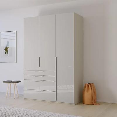 Rauch Purisma 151cm 3 Door Wardrobe with Drawer - Silk Grey Glass