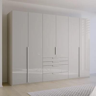 Rauch Purisma 301cm 6 Door Wardrobe with Drawer - Silk Grey Glass