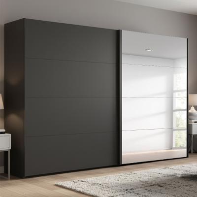 Rauch Beluga Extra 271cm 2 Door Sliding Wardrobe with Mirror - Graphite