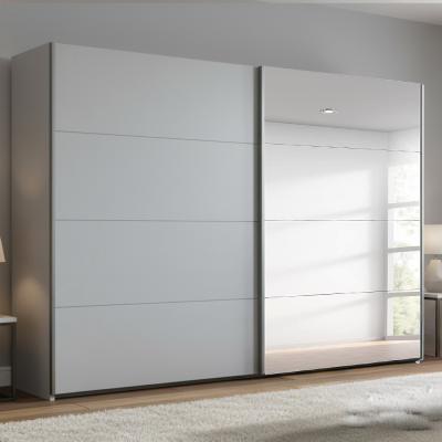 Rauch Beluga Extra 271cm 2 Door Sliding Wardrobe with Mirror - Silk Grey