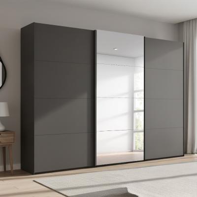 Rauch Beluga Extra 316cm 3 Door Sliding Wardrobe with Mirror - Graphite