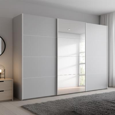 Rauch Beluga Extra 316cm 3 Door Sliding Wardrobe with Mirror - Silk Grey