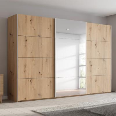 Rauch Beluga Extra 361cm 3 Door Sliding Wardrobe with Mirror - Artisan Oak
