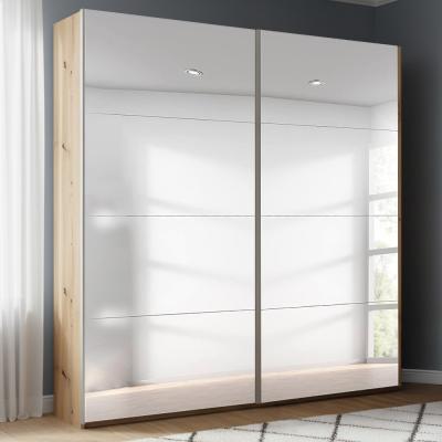 Rauch Beluga Extra 181cm 2 Door Sliding Mirrored Wardrobe - Artisan Oak