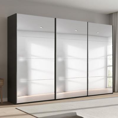 Rauch Beluga Extra 361cm 3 Door Sliding Mirrored Wardrobe - Graphite