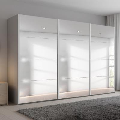 Rauch Beluga Extra 361cm 3 Door Sliding Mirrored Wardrobe - Silk Grey
