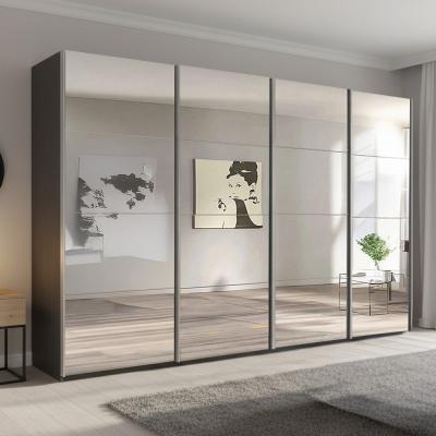 Rauch Beluga Extra 361cm 4 Door Sliding Mirrored Wardrobe - Graphite