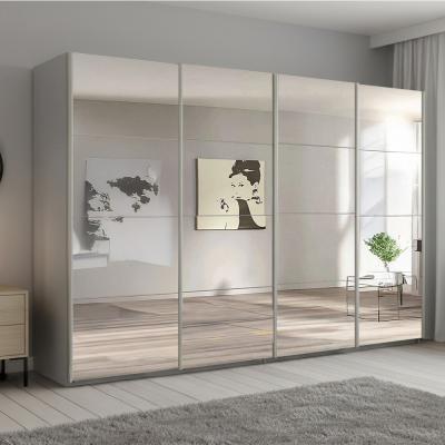 Rauch Beluga Extra 361cm 4 Door Sliding Mirrored Wardrobe - Silk Grey