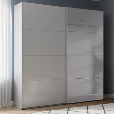 Rauch Beluga Extra 181cm 2 Door Sliding Wardrobe with Grey Mirror - Silk Grey