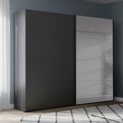 Rauch Beluga Extra 226cm 2 Door Sliding Wardrobe with Grey Mirror - Graphite