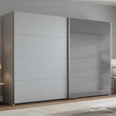 Rauch Beluga Extra 271cm 2 Door Sliding Wardrobe with Grey Mirror - Silk Grey