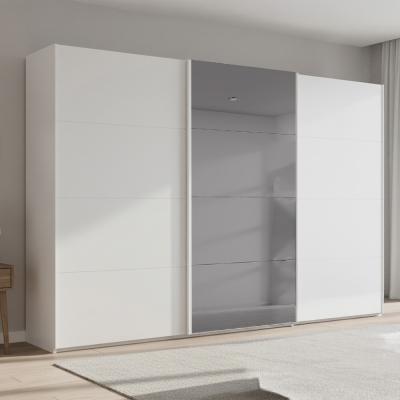 Rauch Beluga Extra 361cm 3 Door Sliding Wardrobe with Grey Mirror - Alpine White