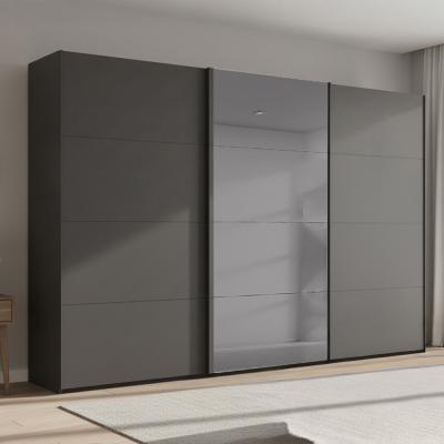 Rauch Beluga Extra 361cm 3 Door Sliding Wardrobe with Grey Mirror - Graphite