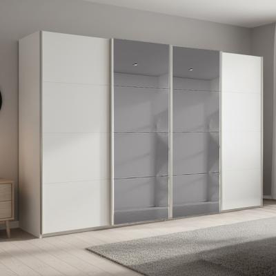 Rauch Beluga Extra 361cm 4 Door Sliding Wardrobe with Grey Mirror - Alpine White