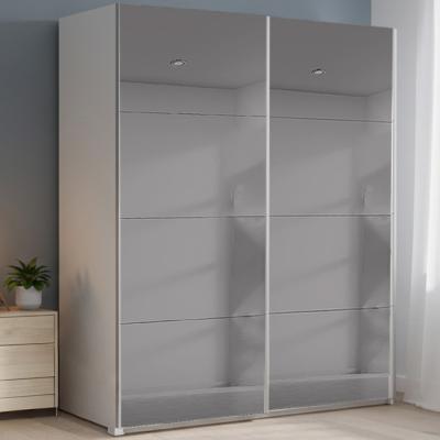 Rauch Beluga Extra 181cm 2 Door Sliding Grey Mirrored Wardrobe - Alpine White