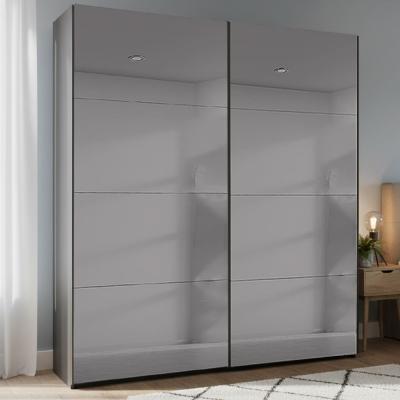 Rauch Beluga Extra 181cm 2 Door Sliding Grey Mirrored Wardrobe - Graphite