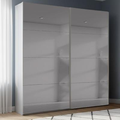 Rauch Beluga Extra 181cm 2 Door Sliding Grey Mirrored Wardrobe - Silk Grey
