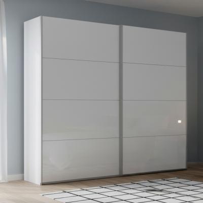 Rauch Beluga Extra 226cm 2 Door Sliding Wardrobe - Alpine White and White High Gloss